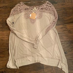 Taupe long sleeve top